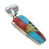 Genuine Sterling Silver And Multicolor Inlay Southwestern Pendant YX67497